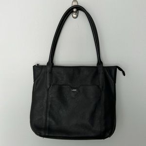 Lodis Black Pebble Leather Tote Purse